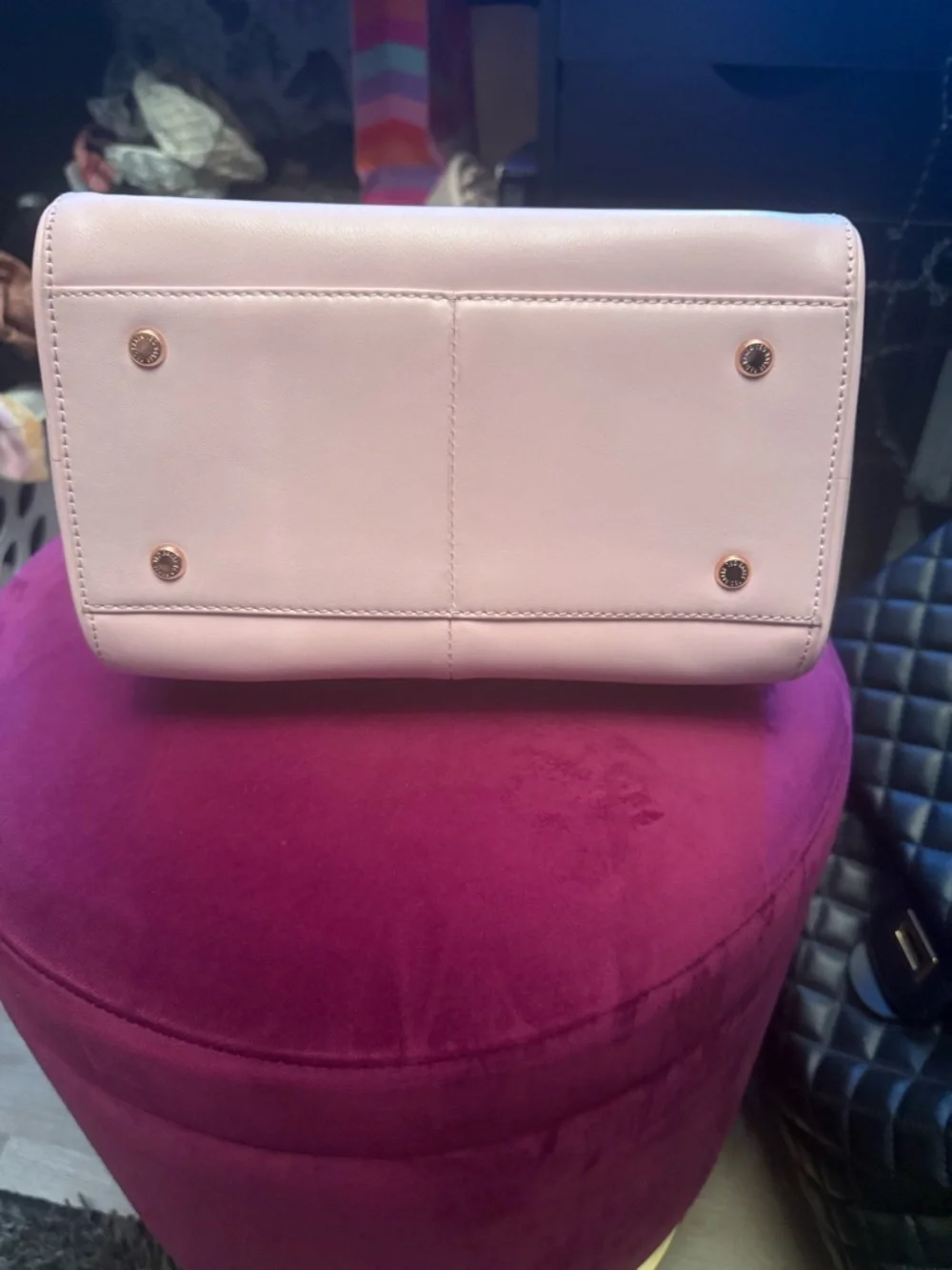 Ted Baker Pale Pink Bow Satchel with Gold Hardware - Picture 5 of 6